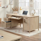 Sauder 66"W La Collection Whitaker Point Bureau Ministre - Finition Natural Maple-Grand tiroir/tablette au centre, doté d'un panneau rabattable pour clavier/souris