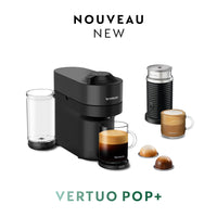 Nespresso - Machine à Café et Espresso Vertuo Pop+ avec Aeroccino par DeLonghi - Réglisse Noire-La plus petite et styleé?de nos machines Vertuo