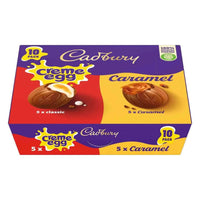 Cadbury UK - Pâques mélange oeuf crème & oeuf caramel - 400g-5 oeufs en chocolat au lait fourrés du classique centre blanc et jaune d'oeuf fondant, 40 g chacun.