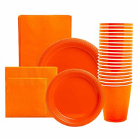 JAM Paper - Assortiment de fournitures de fête - Orange - 6 Articles/ensemble-Assortiment de six fournitures de fête jetables orange