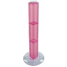 Azar Displays – Présentoir rotatif de comptoir à panneaux perforés sur 4 côtés, 36 x 4 x 4 (po), rose translucide (700223-PNK)-Quatre panneaux perforés s’emboîtent et base rotative en plastique transparent de 14 1/2 pouces de diamètre