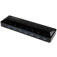 StarTech Concentrateur à 7 ports USB 3.0 avec ports de chargement, 2 ports 2,4 A-Rechargez votre téléphone intelligent ou votre tablette rapidement en utilisant les ports USB à charge rapide 2,4 A