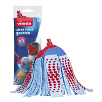 Vileda Recharge Super Twist 3Action-Nettoyage 3Action permet de récurer, d’absorber et d’éliminer la saleté et la crasse
