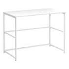 Monarch Specialties - 7775 Bureau 40 po - Blanc/Metal Blanc-Bureau spacieux dans une finition laminée blanche et élégante