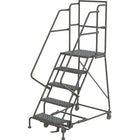 Tri-Arc Manufacturing – Escabeau roulant avec marche supérieure profonde; 50 po haut.; 5 marches; 16 po larg. (KDSR105166-D2)-Nombre de marches : 5