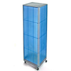 Azar Displays – Présentoir de sol à panneaux perforés sur 4 côtés et à roulettes, 60 x 16 po, bleu (700406-BLU)-Présentoir rotatif carré en tour avec roulettes