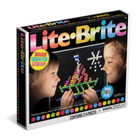 Lite Brite - Jeu de société ultime-Livré avec 156 pinces rondes en blanc, jaune, bleu, rose, orange et vert, 1 plateau de rangement amovible transparent, deux gabarits à suivre sur la tablette, Art Guite avec neuf motifs supplémentaires
