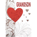Rosedale - Cartes de souhaits/Enveloppes - Joyeuse St-Valentin Petit-fils - 5-1/2 po x 8 po - paquet de 12-Imprimées sur un papier de qualité non couché