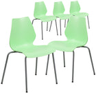 Flash Furniture - Chaise empilable verte de la série HERCULES d’une capacité de 770 lb avec soutien lombaire et cadre argenté-Capacité de poids de 770 lb