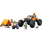 LEGO - City Les Aventures du 4x4 Tout-Terrain - 252 pièces-L'ensemble de jeu comprend un jouet 4x4, 2 VTT, une tente, un feu de camp et un terrain tout-terrain, plus 2 figurines et une figurine d'animal