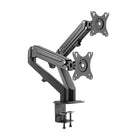 Support de bureau à ressort à gaz à double moniteur Uplite, entièrement réglable, jusqu'à 32 po, noir-Support de moniteur double pour toutes les formes et tailles 17 po - 27 po