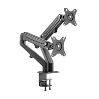 Support de bureau à ressort à gaz à double moniteur Uplite, entièrement réglable, jusqu'à 32 po, noir-Support de moniteur double pour toutes les formes et tailles 17 po - 27 po