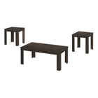 Monarch Specialties - 7863P Ens De Tables - 3Pcs/Chêne Brun-Ensemble de trois table avec deux tables d'appoint et une table a cafe