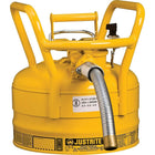 Justrite – D.O.T. AccuFlow – Canettes de sécurité, 1 x 9 (dia.) x 11 3/4 x 12 po, jaune-Un support attaché au bec avec une vis de serrage facile à saisir empêche la libération de vapeur et de déversements pendant le transport