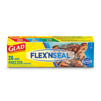 Glad - Flex'n Seal Sacs de stockage de congelateur, grand, Paquet de 35-Sacs à fermeture eclair pour congelateur