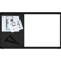 Quartet - Tableau mixte, format HD grand écran, 30 po x 18 po-Doté d'une surface d'affichage en mousse grise et une section aimantée à effacement sec  