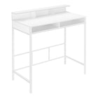 Monarch Specialties - 7701 Bureau 48 po L - Blanc/Metal Blanc Hauteur Debout-Bureau d'ordinateur pour travailler debout fini blanc avec huche et 2 étagères ouvertes de rangement