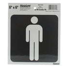 Headline Sign - Ensemble d'autocollants Homme/Femme - 6 po H x 6 po L - Noir/Gris - Paquet de 2-Autocollant noir et gris