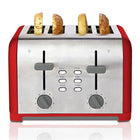Kenmore - Grille-pain à 4 tranches avec commandes doubles - Rouge-Fentes extra larges avec guides doubles autoreglables
