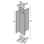 Azar Displays – Présentoir à panneaux perforés sur 4 côtés de 16 L x 60 H (po) avec base rotative, bleu translucide (700420-BLU)-Dimensions totales de 28 1/2 larg. x 62 de haut. (po)