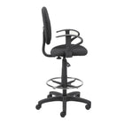Staples – Tabouret à hauteur extensible, avec accoudoirs, noir-Base en nylon robuste avec roulettes doubles pour un déplacement facile