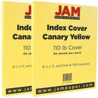 JAM Paper, Papier bristol pour cartes index, fini vélin, 8,5 x 11 po, 110 lb, jaune poussin, 2 paquets de 50 (816917020G)-Couleur : Jaune