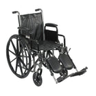 Drive Medical – Fauteuil roulant Silver Sport 2 avec accoudoirs, appuie-jambes fixes et siège de 16 po-Noir, acier