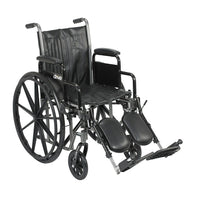 Drive Medical – Fauteuil roulant Silver Sport 2 avec accoudoirs, appuie-jambes fixes et siège de 16 po-Noir, acier