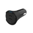 Chargeur Scosche pour l’auto à double port USB-C-Ce chargeur USB-C PD de 40 watts recharge vos téléphones jusqu’à 4 fois plus rapidement qu’avec un chargeur USB standard de 5 watts