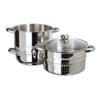Euro Cuisine – Extracteur de jus pour cuisinière EC9500, acier inoxydable-Inclut un réservoir d'eau de 3,5 l, un conteneur de jus de 8 l muni d'un robinet, un panier à vapeur de 7,5 l et un couvercle en verre