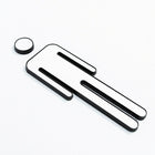 SYMBOLE FUTECH SIGNE DE LAVABO POUR HOMMES / FEMMES-Couleur: aluminium, bords en plastique noir.