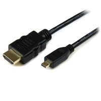 StarTech  Câble HDMI haute vitesse avec Ethernet, HDMI vers micro HDMI, M/M, 6 pi-Les connecteurs HDMI plaqués or préviennent la corrosion et assurent une connexion de grande qualité à tous les coups