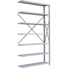 Metalware – Étagère enclenchable RK296, 7 tablettes, 48 x 12 x 88 (po), gris pâle-Système de tablettes ajustables offrant un espace de rangement solide, mais économique qui convient à vos besoins