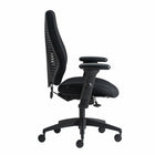 Gry Mattr + ergoCentric - Fauteuil de bureau airCentric 3 - Petit Siège - Noir-Dossier à double courbure offrant un support lombaire et latéral, mécanisme de réglage infini sur 5 po breveté, réglage de la profondeur du siège
