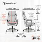 Sharper Image - Fauteuil de massage lombaire actif S-600 - 27 3/4 po l x 30 po P x 45 1/4 po à 48 1/4 po H - Blanc-Réglage de l'inclinaison, du verrouillage et de la hauteur par câble