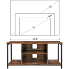 Vasagle - Présentoir multimédia pour meuble télé de - brun rustique et noir-Dimensions du produit : 43,3 po de longueur x 15,7 po de largeur x 19,7 po de hauteur