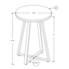 Monarch Specialties - 2177 Table D'Appoint - 22 po H/Taupe Fonce/Metal Noir-La base en metal noir massif X-Base offre une stabilite optimale