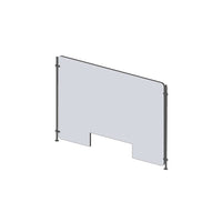 Mark Maker Rod Sneeze Guard - Acrylique transparent 1/4" - panneau de 30" Lx23,5"H- ensemble de tiges de 24"H -passage de 4"x12"-Distanciation sociale optimale entre deux groupes de personnes