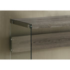 Monarch Specialties - 3055 Table D'Appoint 44 po L - Taupe Foncé/Verre Trempe-Les côtés en verre trempé transparent s'harmonisent avec tous les styles décoratifs de votre maison