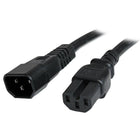 StarTech Câble dâââ€š¬ââ€ž¢alimentation de calibre 14 AWG pour ordinateur, IEC C14 vers IEC C15, 6 pi-Puissance admissible maximale, pour les appareils de plus grande taille