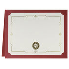 St. James - Porte-certificats/porte-documents - bordure dorée - finition lin - rouge - paquet de 5 - 83804-Convient pour les certificats de récompense en format paysage ou portrait