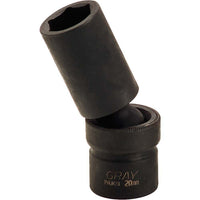 Gray Tools – Prise de 16 mm x 1/2 po à 6 pans, longueur profonde, douille à joint universel, noir-Taille : 16 mm