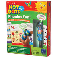 Aperçus éducatifs Hot Dots Jr. Phonics Fun Game-Ajoutez du plaisir à la pratique de la phonétique avec cet ensemble coloré et interactif de Hot Dots Jr. et le stylo Ace—the Talking, Teaching Dog.