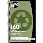 Hilroy - Cahier de notes 1 sujet, 9-1/2 po x 6 po, variés, 160 pages-Carton fait de contenu recyclé postconsommation à 30 %