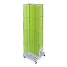 Azar Displays – Présentoir de plancher à panneaux perforés et à roulettes, 60 x 16 po, vert (700422-GRE)-En panneau perforé