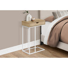 Monarch Specialties - 3775 Table D'Appoint - 25 po H/Naturel/Metal Blanc-Assemblage requis: des instructions illustrees et tout le materiel sont fournis pour plus de commodite (des outils supplementaires peuvent être necessaires)