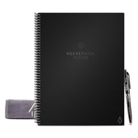 Rocketbook – Cahier Réutilisable Intelligent Fusion – Format Lettre – 21 Feuilles – Noir Infini-Fini le gaspillage de papier – ce notebook écoresponsable offre 7 modèles de page différents pour la planification, la création de listes, l’établissement d’objectifs, la prise de notes, les croquis et le partage de grandes idées