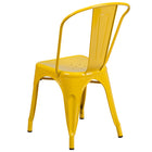Flash Furniture – Chaise empilable d’intérieur et d’extérieur, métal, jaune fini poudré (CH31230YL)-Dos incurvé avec latte verticale