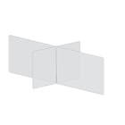 Diviseur de table à 4 voies Mark Maker - 60" L x 30" L x 23,5" H - Acrylique transparent 1/4" - Pas de traversées-Distanciation sociale jusqu'à 4 personnes