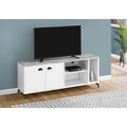 Monarch Specialties - 2841 Meuble Tv - 60 po L/Dessus Simili-Ciment Gris/Blanc-Materiau : mdf, noyau creux, stratifie, metal, panneaux de particules ; finition : ciment blanc
